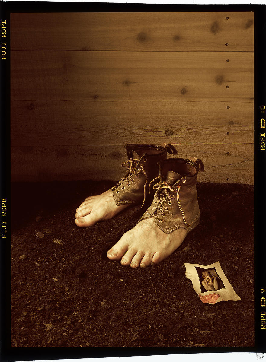 After Magritte ---Self promotion using my own feet